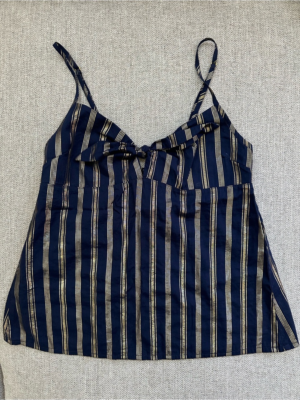 Victoria's Secret Navy and Gold Striped Tank Top